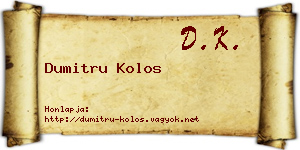 Dumitru Kolos névjegykártya